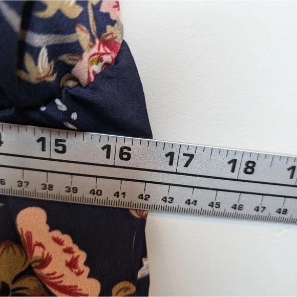 Shein Curve Blue Floral Print Flowy Frill Wrap Cross Front Cami Dress 2XL - Picture 8 of 10